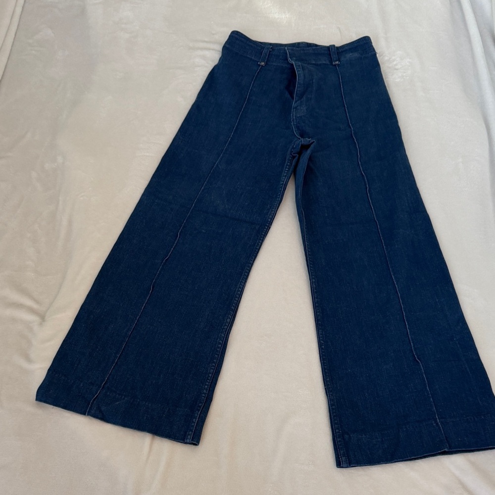 Zara Wide-Leg Denim Pants - Stretch